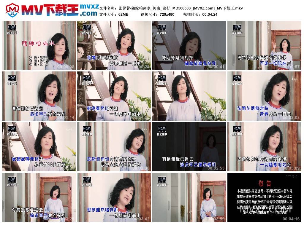 张蓉蓉-随缘咱尚水_闽南_流行_MD500533